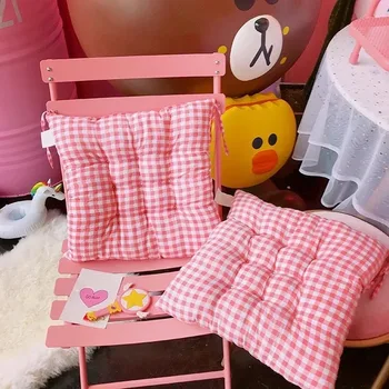 Japanski soft slatka djevojka pink решетчатая jastuk studentskom domu uredski stolac jastuk zimi утолщенная mekani jastuk
