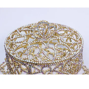 Luksuzni Customed cijele veliki crystal Crown tijara za žene svadbena frizura gorski kristal vjenčanje crown ručni rad tiaras ukras za kosu
