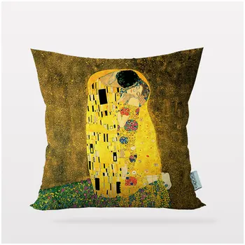 Cipcici Gustav Klimt Poljubac 4 Kom. Jastučnica Skup Art-Dekor Kauč Sjedalo Za Ispis Umjetnost Unazad 2 Strane