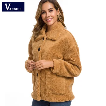 Vangull New Women Winter Jacket Coat Promašaj Fur Teddy Bear Coat Gusta Topla Lažna Runo Jakna Krznene Jakne Kaputi Odjeća 2020