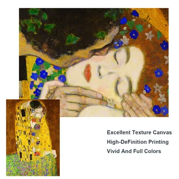 Poljubac Gustava Klimta Ulje Na Platnu Ispis Na Platnu Umjetničkih Plakata I Graviranje Poznate Umjetničke Slike Na Platnu Za Dnevni Boravak Cuadros