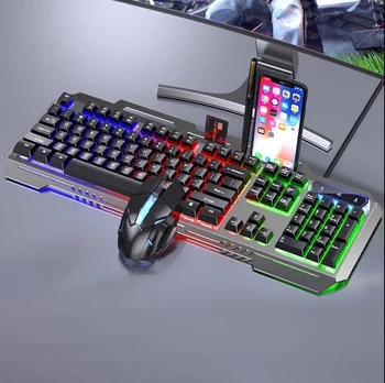 Igraća tipkovnica i miš USB, žična mehanička tipkovnica svjetla PC Gamer clavier Gamer Silent keyboard Miš Set za PC laptop