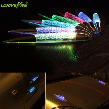 1* solarna energija LED automobil magnetna naljepnica upozorenja svjetlo dugo svjetlo magnetska bijela psina жабра maglenka sigurnost automobila styling LED Light