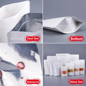 50 kom./lot bijele mat Kraft-papir torbu Bijela poklon torba poklon papir za pakiranje, vreće, personalizacija logotipa ispisan