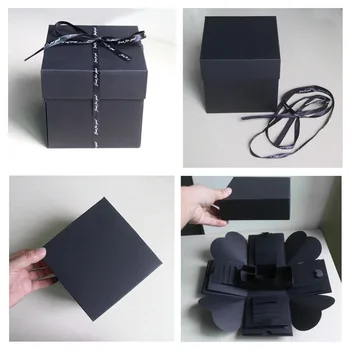 OurwWarm Surprise Box Photo Black Gift Box eksplozija na rođendanski poklon za Valentinovo rođendanski poklon za žene