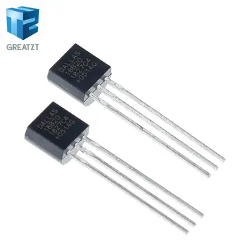 GREATZT 10 kom./lot senzor elektronski čip DS18B20 TO-92 18B20 čips senzor temperature IC 18b20 diy e-mail