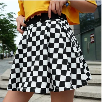 Disweet Nabrane Kariranih Ženske Suknje Visokog Struka Pokrivač Suknja Harajuku Ples Korejski Stil Znoj Kratke Mini-Suknje Ženski