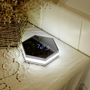 Digitalni alarm je višenamjenski USB punjenje LED ogledalo alarm termometar noćno svjetlo za kućni ured LB88