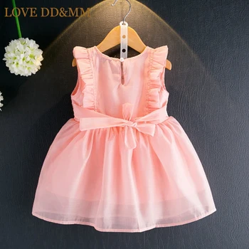 LOVE DD&MM Girls Odjeca Dresses 2020 Summer New Girl Fashion Lovely Sweet Eugen Yarn Sleeveless Dress