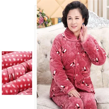 Srednje dobi pidžama zimske tople kapute odijelo pamuk veliki veličina višebojne pamuk zimske pidžame zima home usluge A923