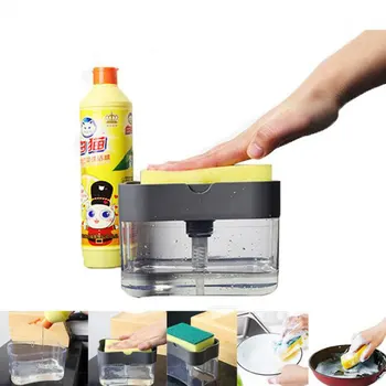 Dozator za sapun Sapun Pump Sponge Caddy New Creative Kitchen 2-in-1 ručni press Dozator tekućeg sapuna s моющей spužvom