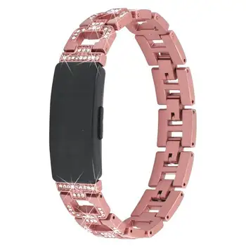 Zamjena trake za Fitbit Inspire HR Band metalna narukvica od nehrđajućeg čelika DProng vještački dijamant HR Watch Chain remen za ručni sat