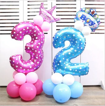 Hot prodaja 90 cm roza plava broj folija baloni brojka helij vedra rođendan Svadbena dekoracija, baloni za događaj otpreme