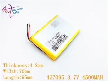 427095 3.7 V 4500MAH 407095 Li Polymer Li-ion punjiva litij baterija za tablet PC PDA PSP IPAQ DVD MID DIY E-book Power bank Igračke Phone