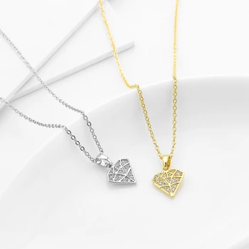 Moda slatka srce privjesak ogrlica visoka kvaliteta Crystal zlatni lanac ženska ogrlica za djevojčice nakit 2020