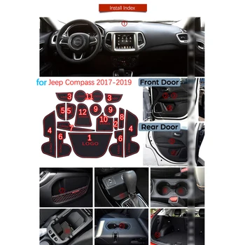 Anti-slip gume vrata utor Kup tepih za Jeep Compass 2017 2018 MK2 vrata UTOR tepisi pribor 2019 2. generacije naljepnice stil vozila
