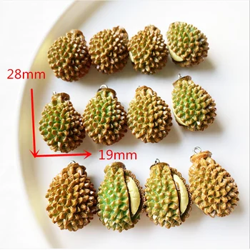 8 kom. / lot 8 mm * 19 mm voće 3D durian smole lažni umjetno voće privjesci za naušnice privjesak Diy ukras