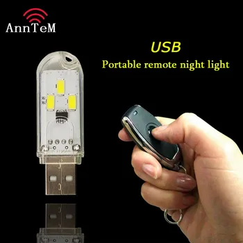 Prijenosni USB LED Night Light privjesak 5V lampe za čitanje kamp knjiga gadget za laptop PC Power remote control