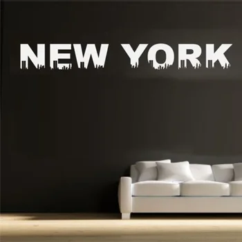 New York natpisi predložak citat udaljiti naljepnice za zid za dnevni boravak Moderan stil vinil zidne naljepnice spavaća soba freska L127