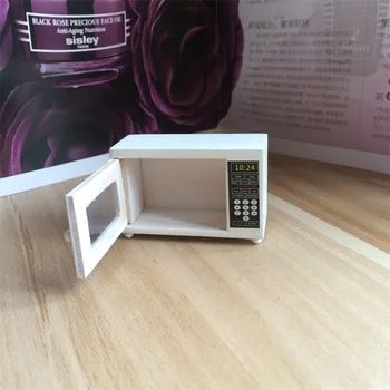 Nova mikrovalna pećnica Bijela mjerilo 1: 12 minijatura za dollhouse za dječje igračke poklon