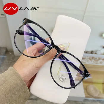 UVLAIK prozirne računala naočale okvir žene muškarci anti plavo svjetlo okrugle naočale blokiranje naočale, optički naočale Naočale