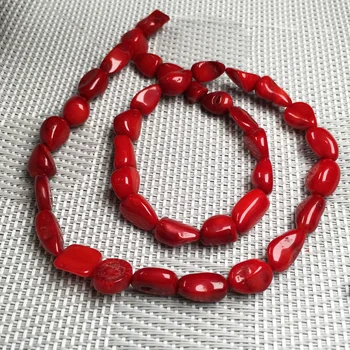 Novi prirodni kamen crvene koralje perle nepravilnog oblika slobodnih zrna nakit DIY narukvica i ogrlica pribor veličina 8x14mm