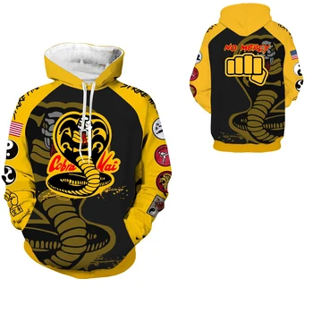 Cobra Kai cosplay odijelo cobra 3D ispis jakna hoodies veste muški i ženski kostur sportski kaput