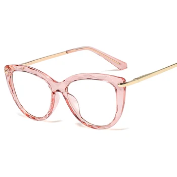 Korejski transparent pink Kristalna okvira naočala za žene rafting Cat Eye Eyewear ženski brand lažne naočale za kratkovidnost prozirne Oculos Male