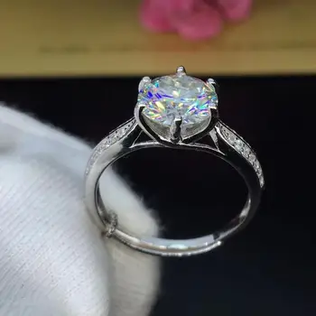 Cijele Silver муассанит prsten 1ct D ratnog ZRAKOPLOVSTVA luksuzni муассанит zaručnički prsten za žene