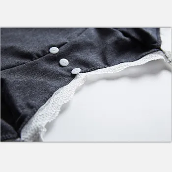 Novi dolazak ženska pidžama seta sa seksualnim čipkom šarenilo elegantan slatka pidžama modalnog pamuk, siva uske trake hot prodaja
