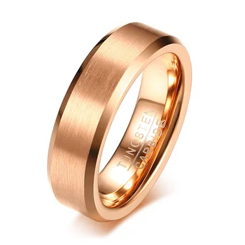 Jednostavno muški prsten Volfram zaručnički prsten rose gold boja mat klasični svakodnevne muški nakit