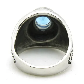 1pc Muške Boy Crystal Bule Stone Ring nehrđajući čelik 316L lijepo партийное prsten