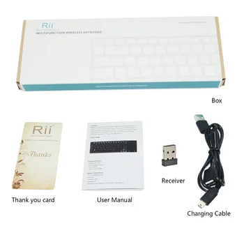 Rii mini i12+ Bežična mini-tipkovnica ruski/engleski/francuski/španjolski tipkovnica zaslona osjetljivog na dodir miš za PC tablet Android TV BOX