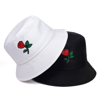 Moda pamuk divlji ribar šešir Ruža ispis kantu kape ljeto vanjski žene putovanja zaštita od sunca kape hip-hop Panama šeširi