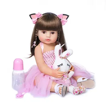 55 cm realistična lutka pun blaga vinil dijete djeca realan duge kose Princeza djevojka pratiti igračke rođendan božićni pokloni