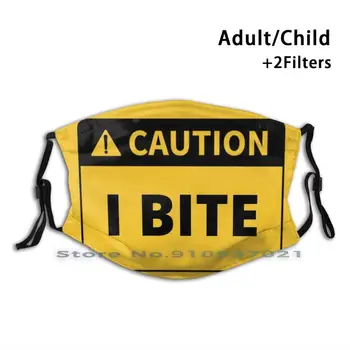 Oprez! I Bite Funny Quote Custom Design For Child Adult Mask Anti Dust Filter Print Washable Face Mask Funny Quote Funny