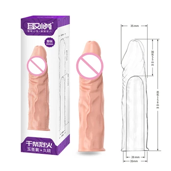 Ogroman penis produživač produljiti dildo realan kondoma za muškarce penis rukava za višekratnu upotrebu kondoma vrijeme kašnjenja 55 65 75 mm seks-igračke