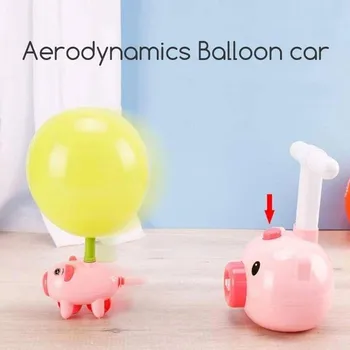 Crtani Film Air Powered Balloon Car Powered Flying Pig Balloon Car Fashion Igračke Aerodinamičan Skuter Djeca Obrazovne Igračke
