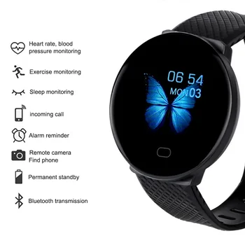 2020 D19 Smart Watch women Heart Rate Blood Pressure Health SmartWatch Men Bluetooth Watch Wristband fitness tracker