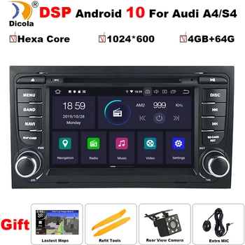 PX6 DSP auto media player Android 10 2din auto DVD za Audi A4 B6 B7 S4 podrška za upravljanje kolom upravljača WIFI BT Car Autoradio