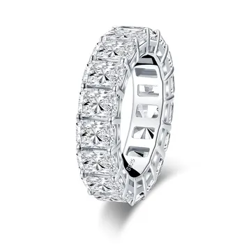ANZIW 6x4mm Radiant Cut Full Eternity Ring za žene 925 sterling srebra Sona imitacija diamond zaručnički prsten Prsten