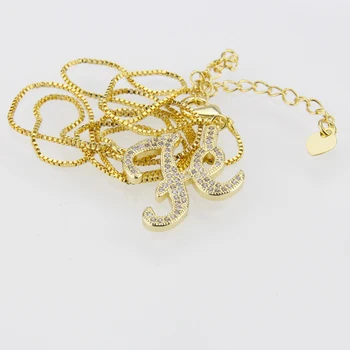 SUNSLL moda novi dizajn zlato bakar ogrlica Bijela kubni cirkonij ogrlica Fe pismo ogrlica ženska ogrlica nakit privjesak