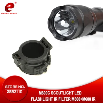 Element Airsoft tactical flashlight flip poklopac Surefir M600C sa IR filterom Fit Surefir M300A pištolj oružje svjetlo IR-filter