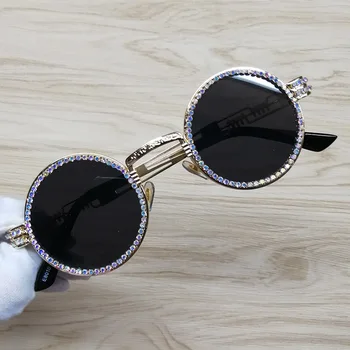 Metalni okrugli steampunk polarizirane sunčane naočale Muški Ženski moda gorski kristal naočale marke dizajner retro okvir UV400 prozirne leće