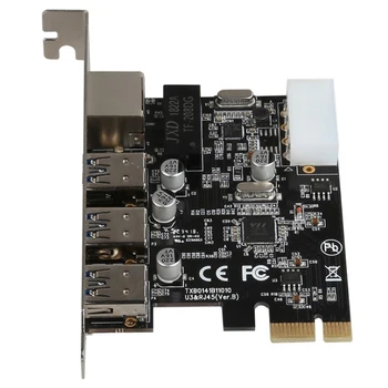 PCI-E na vanjske 3 priključak USB 3.0 HUB + RJ-45 Gigabit Ethernet mrežna karta 10/100/1000 Mbps PCI Express USB3.0 LAN Adapter Combo