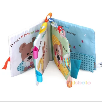 Soft knjige za novorođenčad dječje igračke Touch and Feel Activity Goodnight Dog Baby Platno Book Educational Learning Toy
