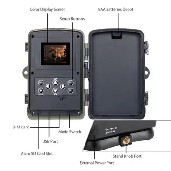 HC810LTE lovački skladište 4G MMS SMS SMTP, FTP vaša bežična infra vodootporne 20MP 1080P 0.3 S Trigger Trail Photo Cam Trap