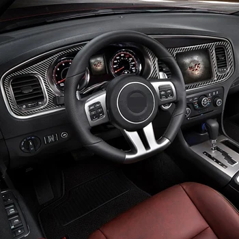 Za Dodge Charger karbonskih vlakana naljepnice interijera 2011-LD SRT8 mjenjača ploči s instrumentima Radio CD vrata naljepnice auto oprema