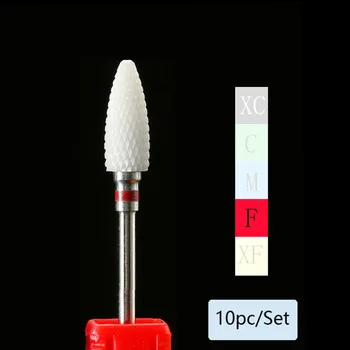 10шт keramičke nokte drill rotirajući glodanje za rezanje set za električni manikura stroj pedikura neravnine noktiju alati pribor