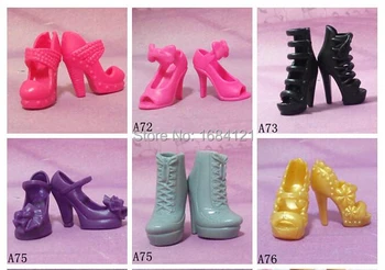 Besplatna dostava, 20 parova/Lot mješoviti stil pomiješan boje cipela za Barbie lutke pribor za Barbie lutke, visokih potpetica za Barbie